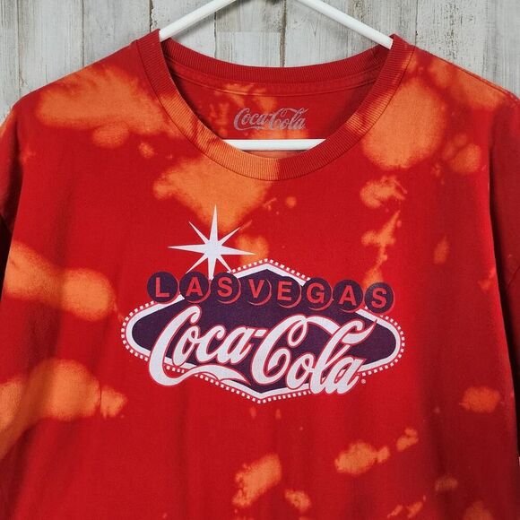 Coca Cola Las Vegas Tie Dye Short Sleeve Tee Shirt Red Size Large - Picture 4 of 8